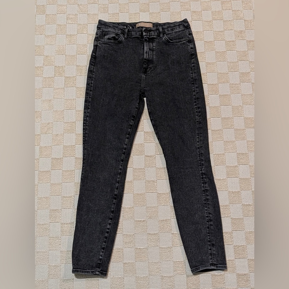 7 For All Mankind Women’s Aubrey Dark Gray Distressed Skinny Jeans Size 29